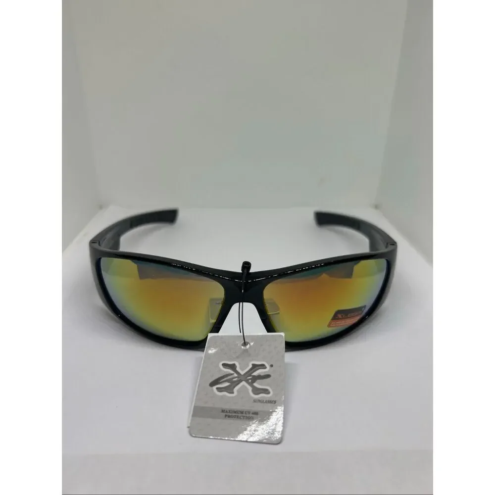 X-Loop Wrap Around Sunglasses Mirrored Lens UV400 Protection